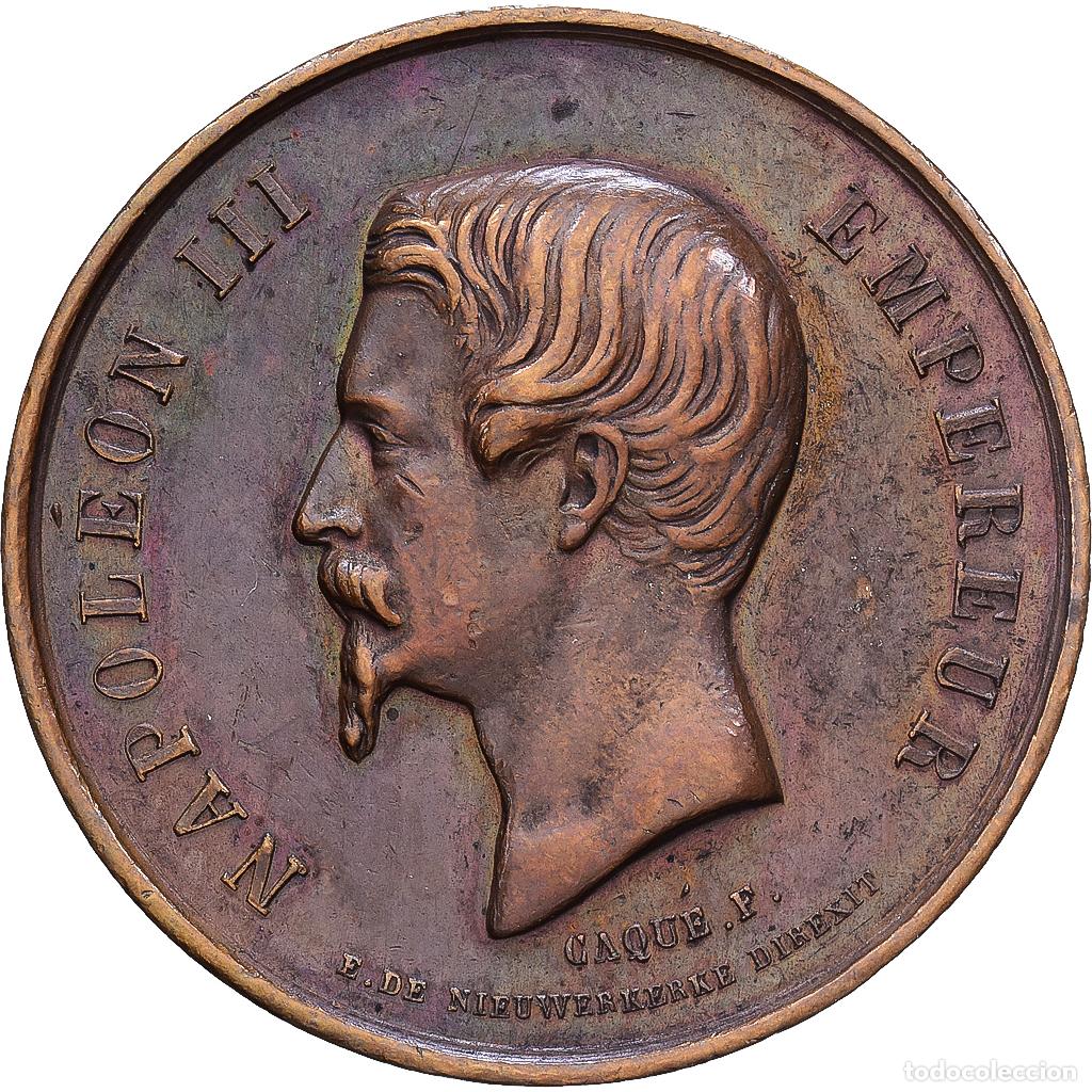 Medallas hist&oacute;ricas: [#1215621] Francia, medalla, Napol&eacute;on III, Eug&eacute;nie Imp&eacute;ratrice, Cobre, Caqu&eacute;, MBC+