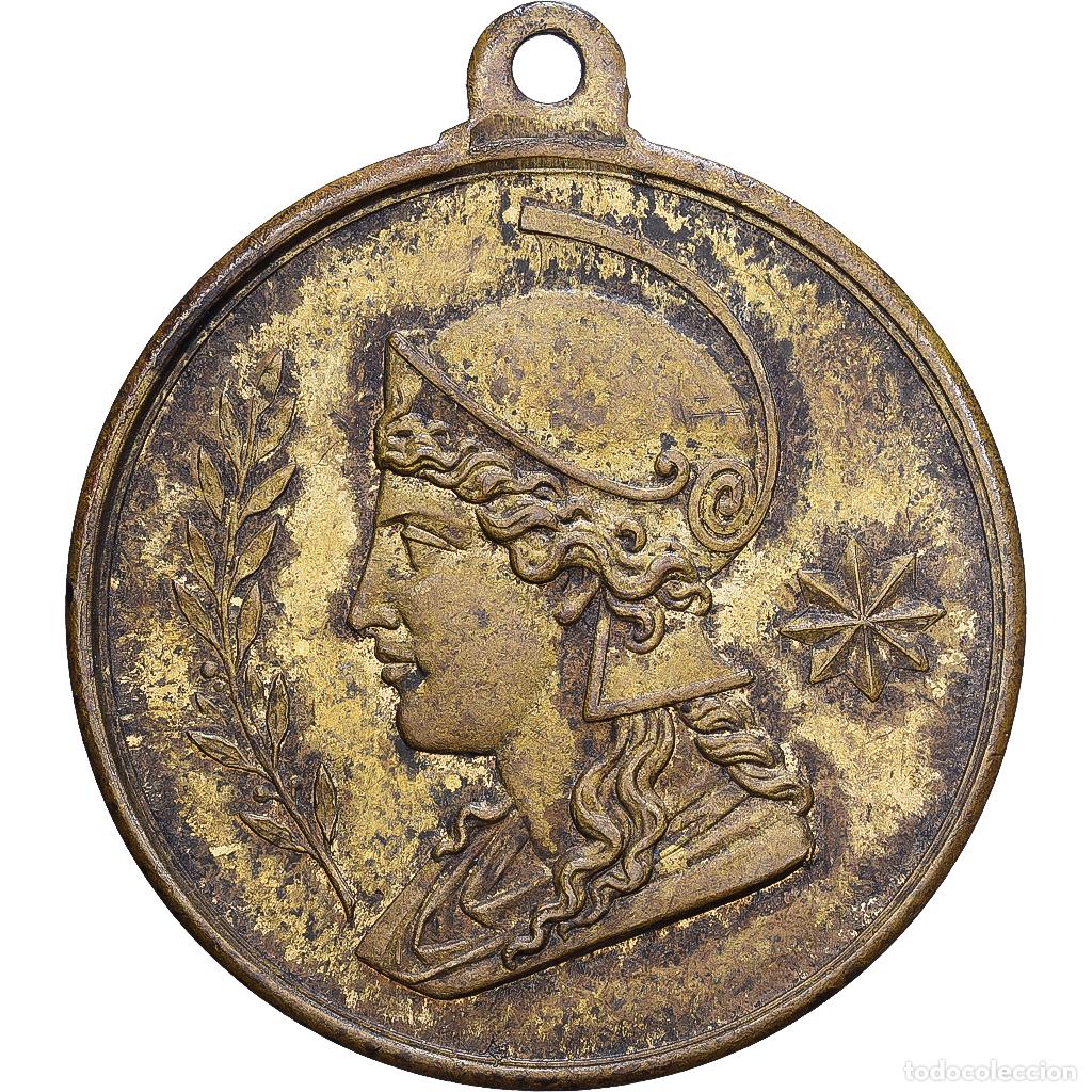 Medallas hist&oacute;ricas: [#1215633] Francia, medalla, Souvenir des F&ecirc;tes du Havre, 1877, Lat&oacute;n, MBC