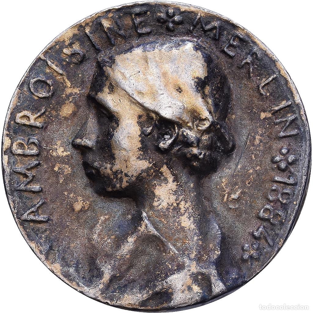 Medallas hist&oacute;ricas: [#1215634] Francia, medalla, Ambroisine Merlin, 1884, Oro vermeil, MBC