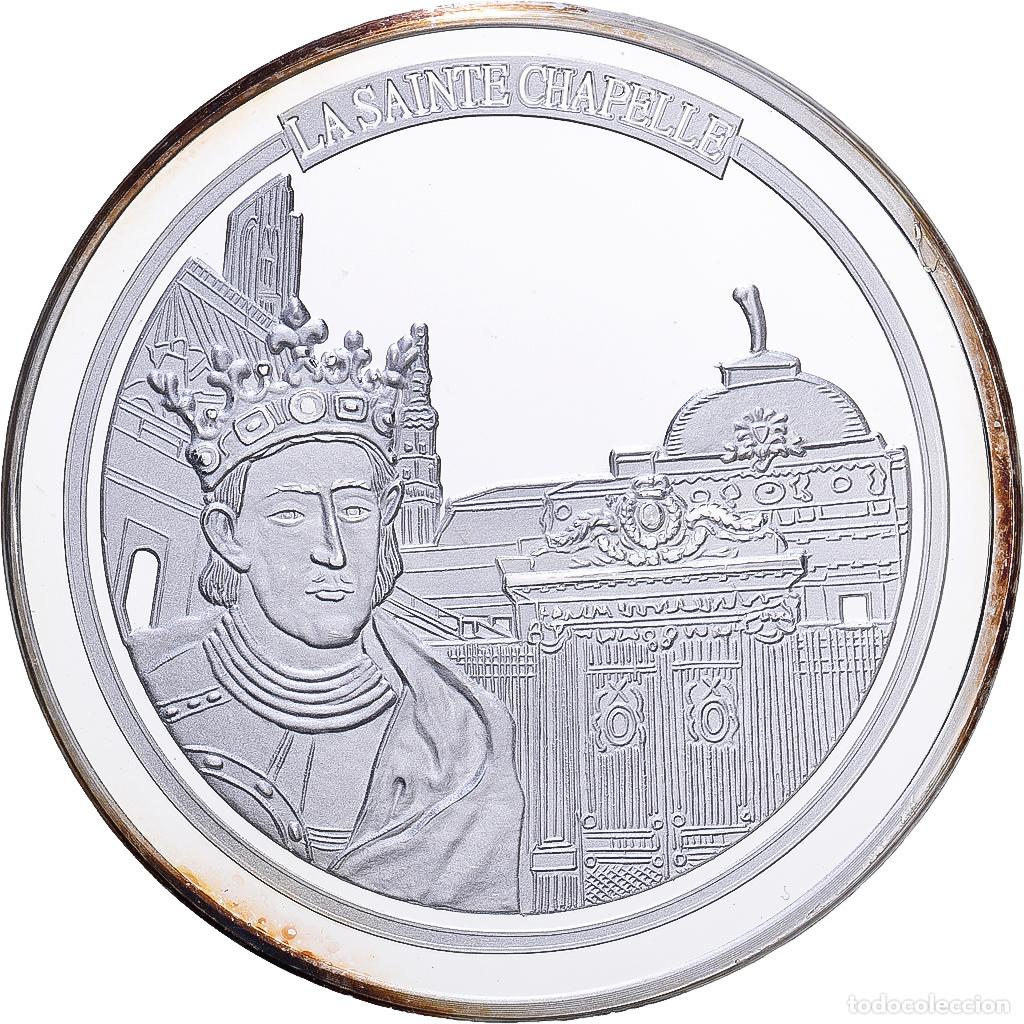Medallas hist&oacute;ricas: [#1215676] Francia, medalla, Monuments de Paris, La Sainte Chapelle, Copper Plated Silver