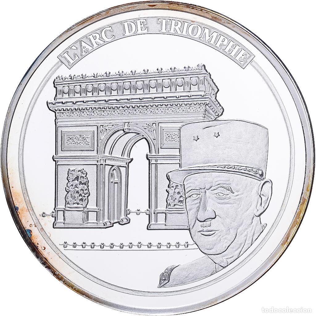 Medallas hist&oacute;ricas: [#1215678] Francia, medalla, Monuments de Paris, L'Arc de Triomphe, Copper Plated Silver