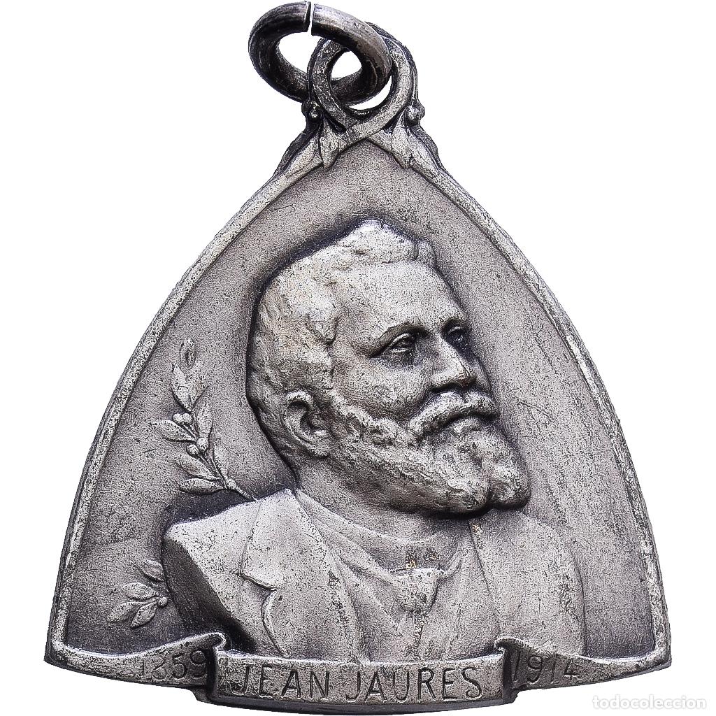 Medallas hist&oacute;ricas: [#1215715] Francia, medalla, Jean Jaur&egrave;s, Martyr de la Paix, 1914, Bronce plateado, MBC+