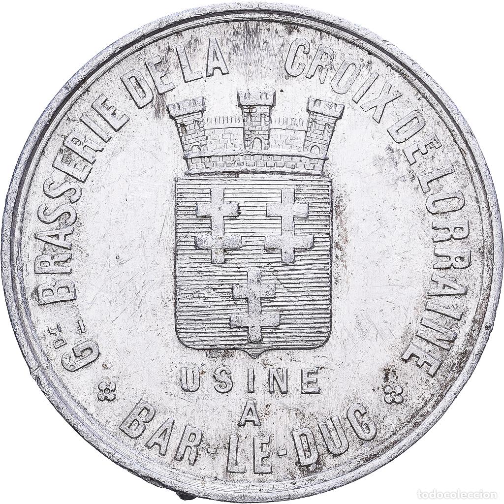 Medallas hist&oacute;ricas: [#1215730] Francia, zeton, Grande Brasserie de la Croix de Lorraine, Bar-le-Duc, Aluminio