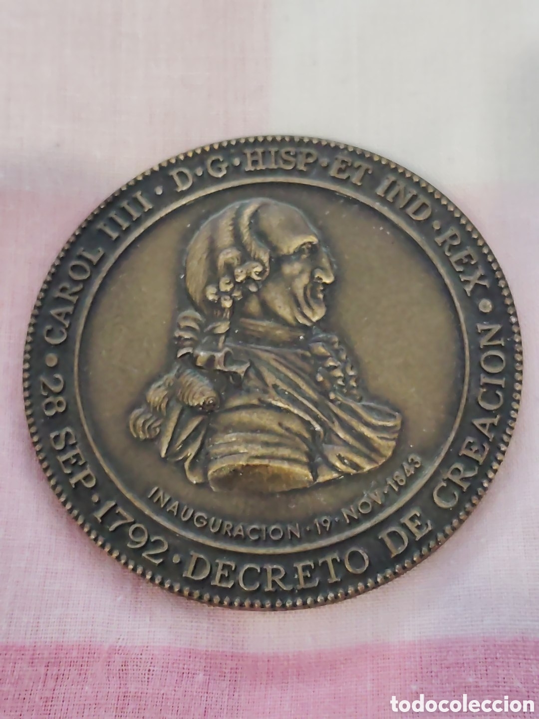 Medallas hist&oacute;ricas: Carlos III. Bicentenario del decreto de creaci&oacute;n del Museo Naval de Madrid. 28 de Septiembre de 1792