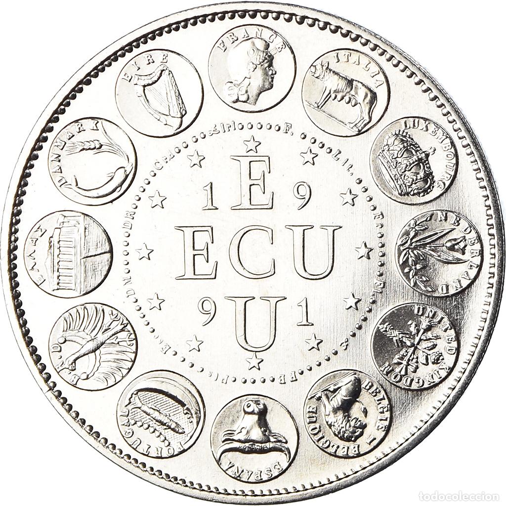 Medallas hist&oacute;ricas: [#187377] Francia, medalla, Ecu Europa, Marianne, Politics, 1991, FDC, Cobre - n&iacute;quel