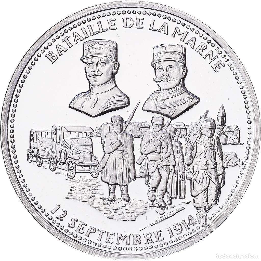 Medallas hist&oacute;ricas: [#1216533] Francia, medalla, Bataille de la Marne, septembre 1914, Plata, FDC