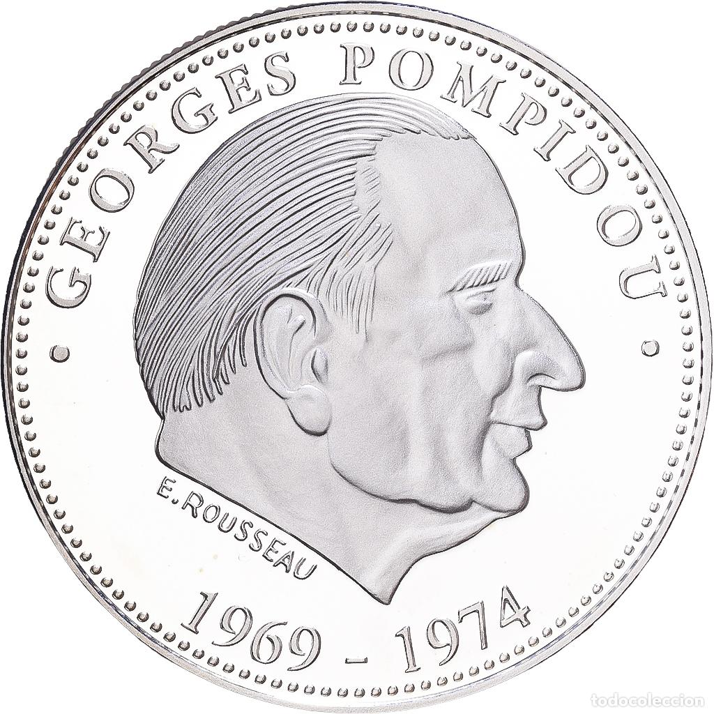 Medallas hist&oacute;ricas: [#1216305] Francia, medalla, Les Pr&eacute;sidents de la R&eacute;publique, Georges Pompidou, Plata
