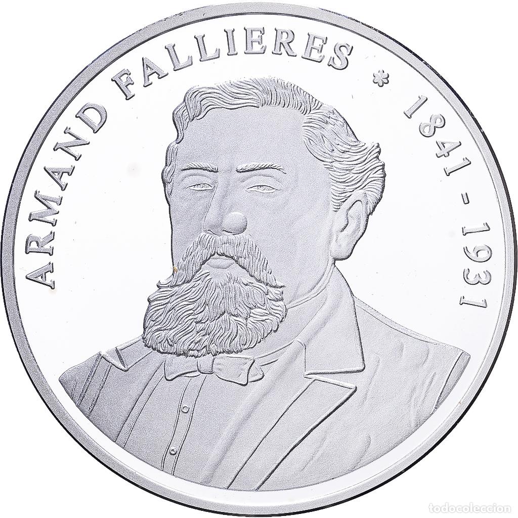 Medallas hist&oacute;ricas: [#1216374] Francia, medalla, Les Pr&eacute;sidents de la R&eacute;publique, Armand Falli&egrave;res, Plata