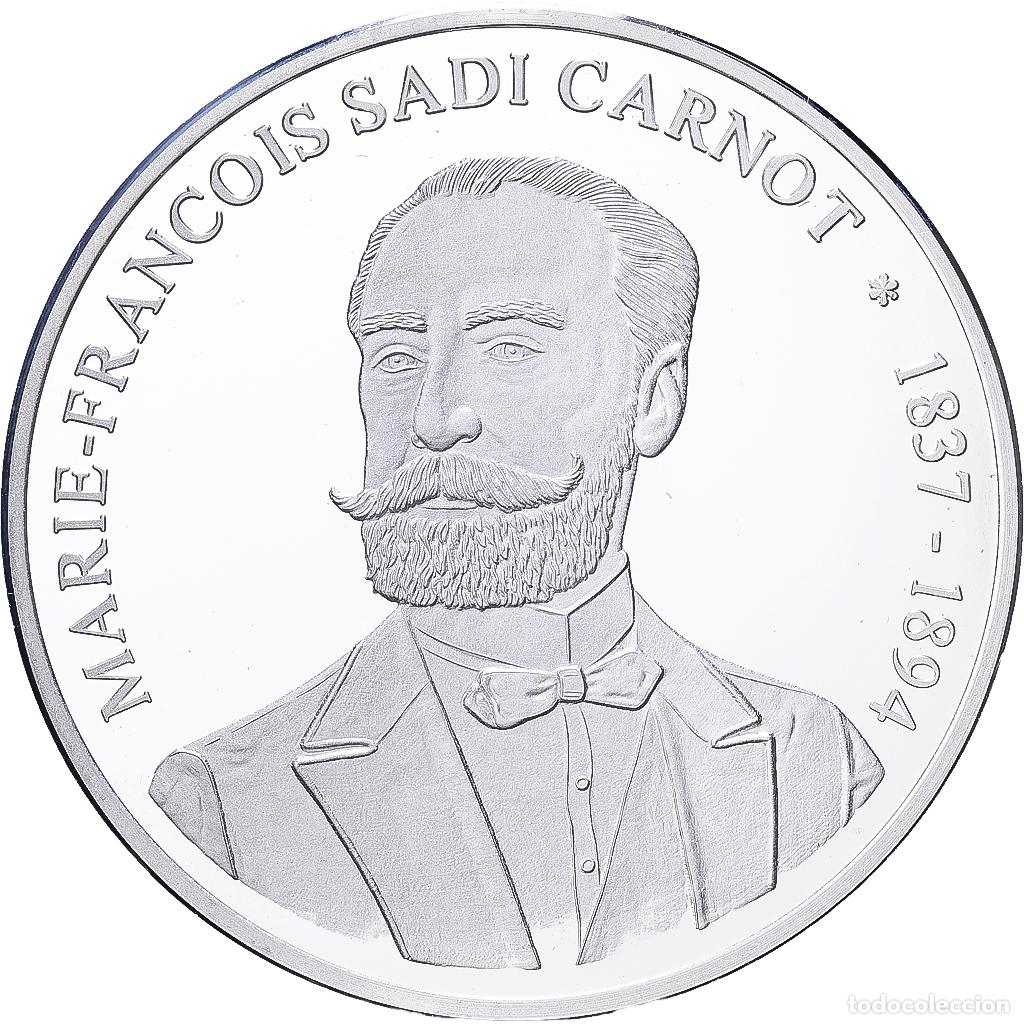 Medallas hist&oacute;ricas: [#1216376] Francia, medalla, Les Pr&eacute;sidents de la R&eacute;publique, Sadi Carnot, Plata, SC+