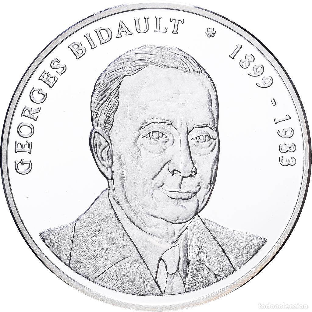 Medallas hist&oacute;ricas: [#1216379] Francia, medalla, Les Pr&eacute;sidents de la R&eacute;publique, Georges Bidault, Plata, SC+