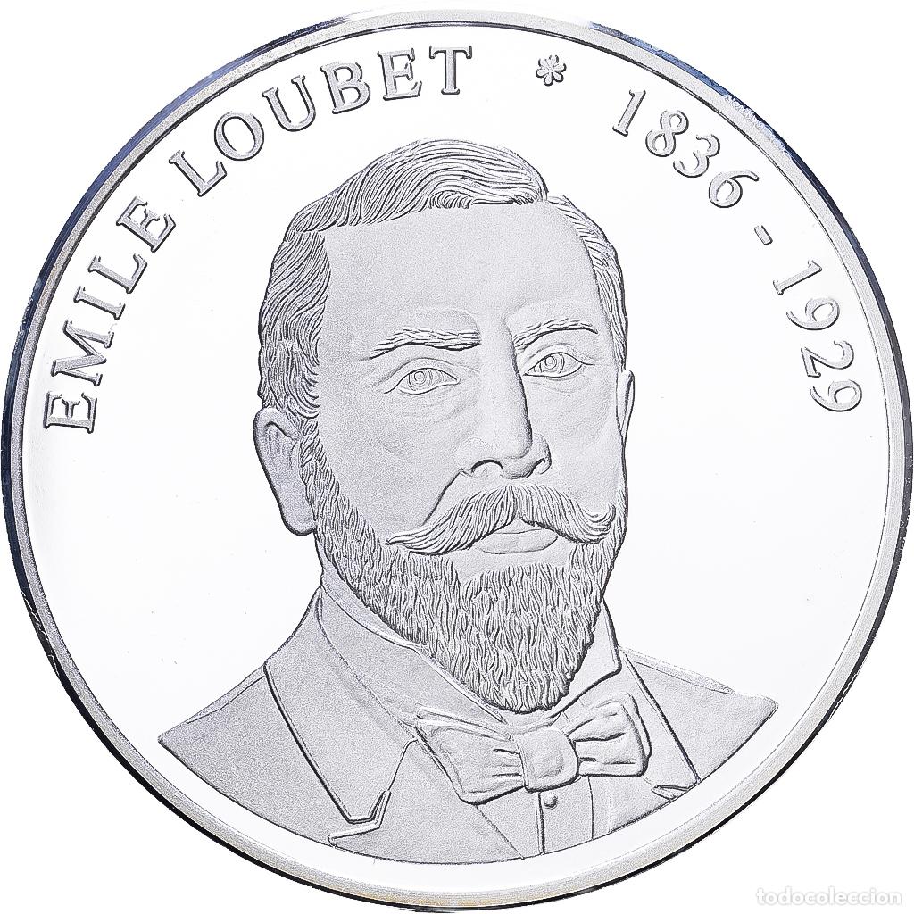 Medallas hist&oacute;ricas: [#1216380] Francia, medalla, Les Pr&eacute;sidents de la R&eacute;publique, &Eacute;mile Loubet, Plata, SC+