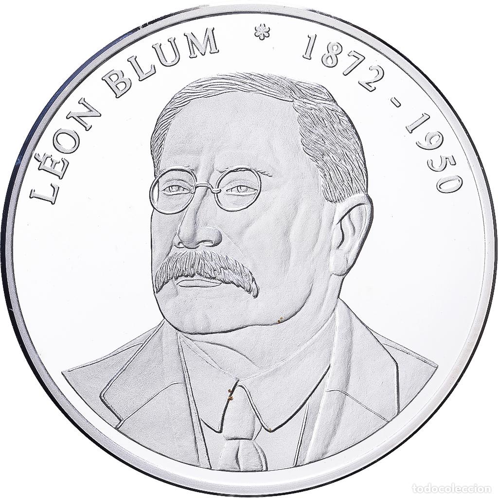 Medallas hist&oacute;ricas: [#1216382] Francia, medalla, Les Pr&eacute;sidents de la R&eacute;publique, L&eacute;on Blum, Plata, SC+