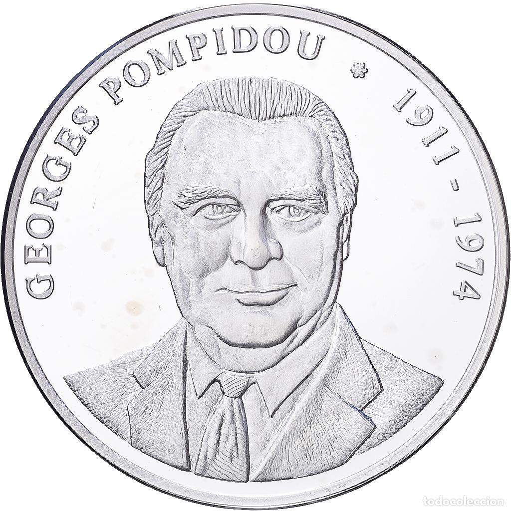 Medallas hist&oacute;ricas: [#1216390] Francia, medalla, Les Pr&eacute;sidents de la R&eacute;publique, Georges Pompidou, Plata