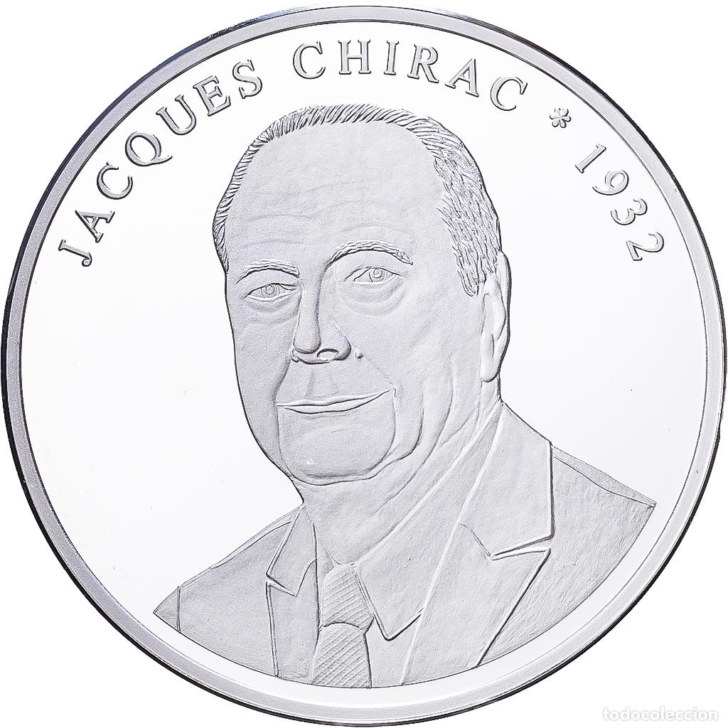 Medallas hist&oacute;ricas: [#1216396] Francia, medalla, Les Pr&eacute;sidents de la R&eacute;publique, Jacques Chirac, Plata, SC+