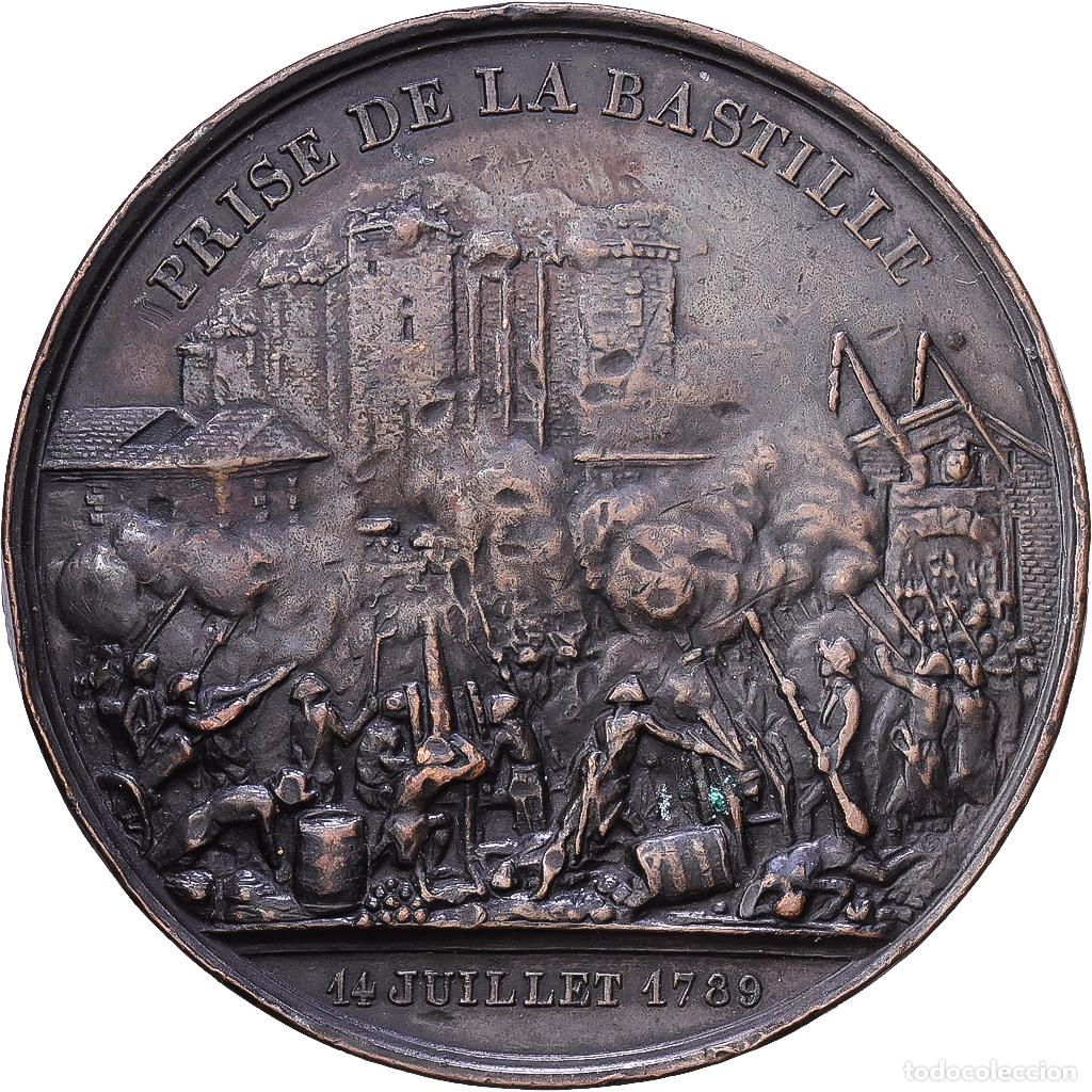Medallas hist&oacute;ricas: [#1216661] Francia, medalla, Prise de la Bastille, Donjon de Vincennes, 1844, Cobre, Rogat