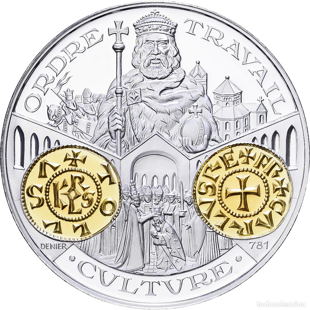 Medallas hist&oacute;ricas: [#1216692] Francia, medalla, Histoire Mon&eacute;taire, Denier Carolingien, Plata, FDC