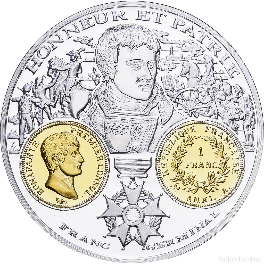 Medallas hist&oacute;ricas: [#1216694] Francia, medalla, Histoire Mon&eacute;taire, Franc Germinal, Plata, FDC
