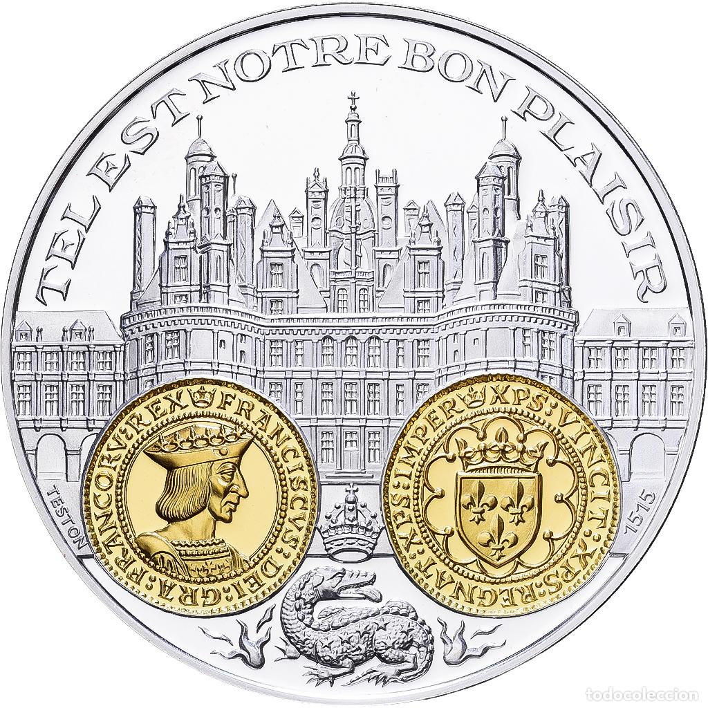 Medallas hist&oacute;ricas: [#1216687] Francia, medalla, 2000 Ans d'Histoire Mon&eacute;taire, Teston Fran&ccedil;ois Ier, Plata