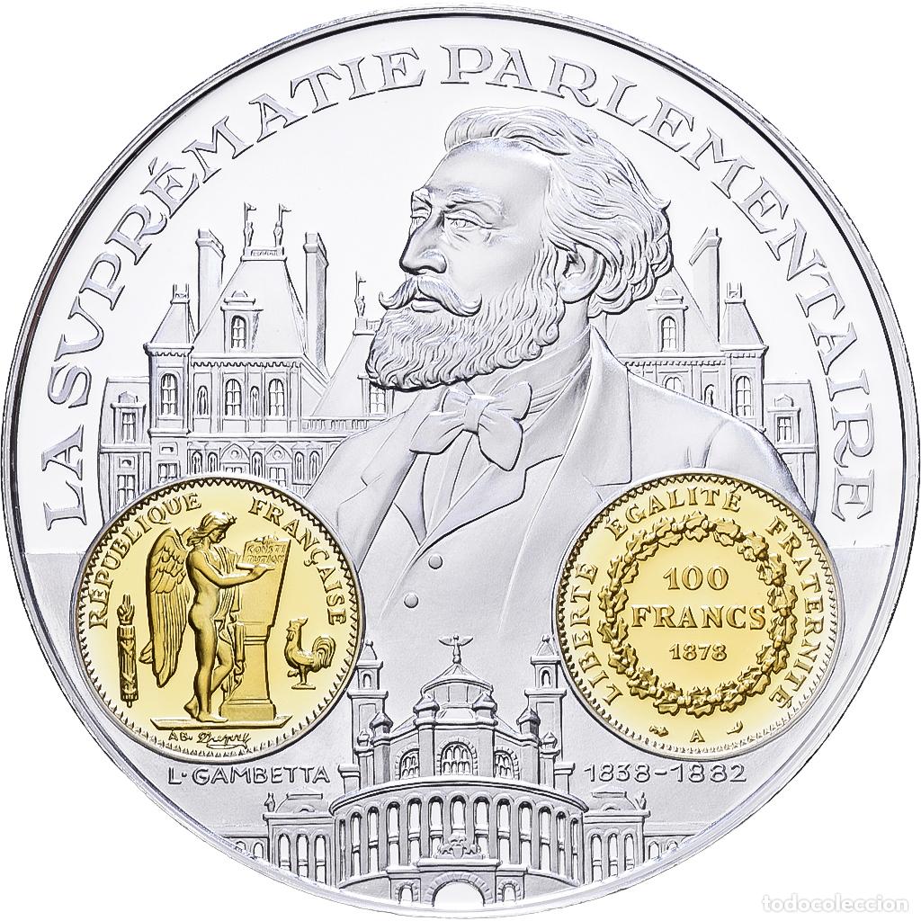 Medallas hist&oacute;ricas: [#1216699] Francia, medalla, Histoire Mon&eacute;taire, 100 Francs G&eacute;nie, Plata, FDC