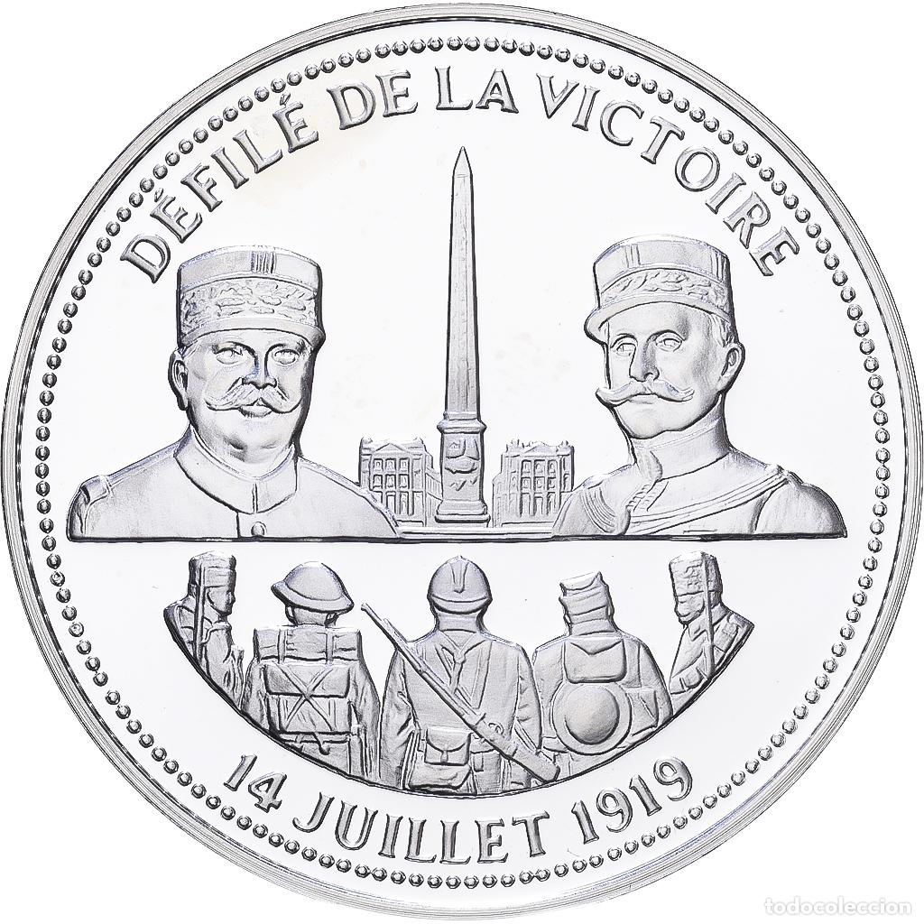 Medallas hist&oacute;ricas: [#1216400] Francia, medalla, Centenaire Premi&egrave;re Guerre Mondiale, D&eacute;fil&eacute; de la Victoire