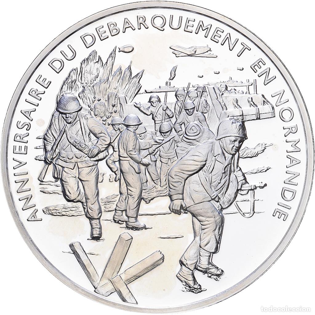 Medallas hist&oacute;ricas: [#1216414] Francia, medalla, Anniversaire du D&eacute;barquement de Normandie, Plata, FDC