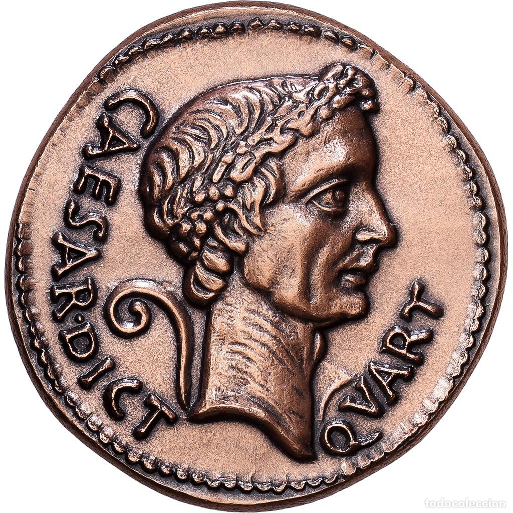 Medallas hist&oacute;ricas: [#1216085] Francia, medalla, Reproduction Monnaie Antique, C&eacute;sar, Marc Mettius, Bronce