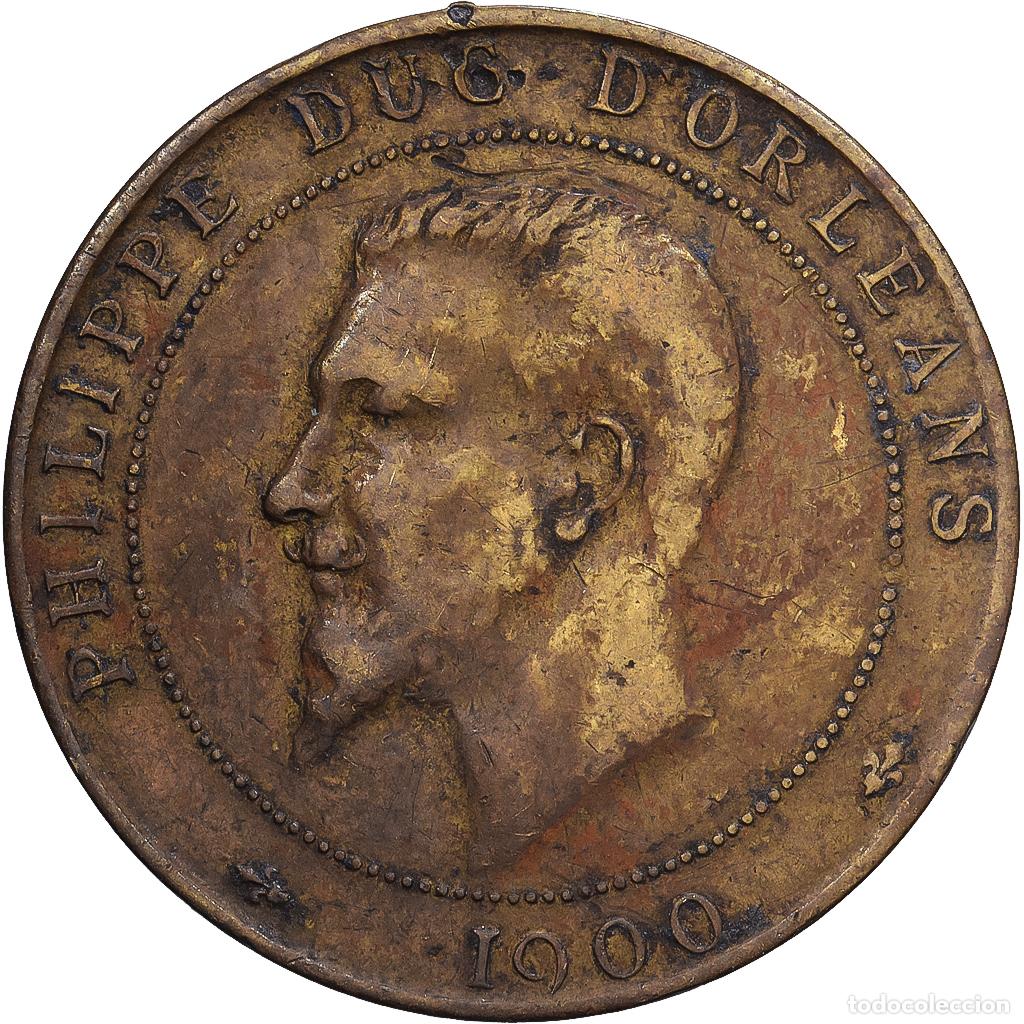 Medallas hist&oacute;ricas: [#1216289] Francia, zeton, Philippe duc d&rsquo;Orl&eacute;ans, 1900, Lat&oacute;n, BC+