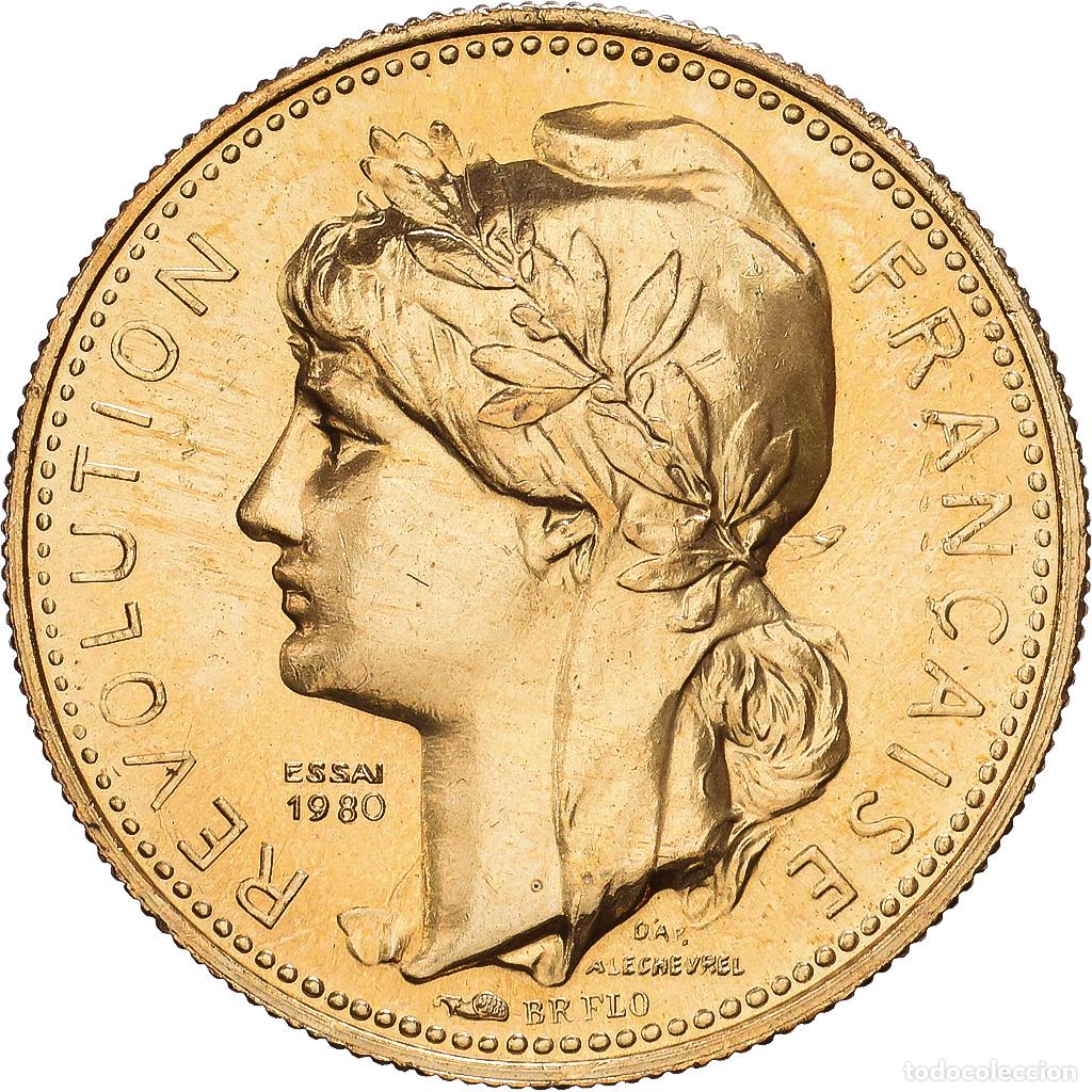 Medallas hist&oacute;ricas: [#1216287] Francia, medalla, Bicentenaire de la Prise de la Bastille, 1989, Bronce dorado
