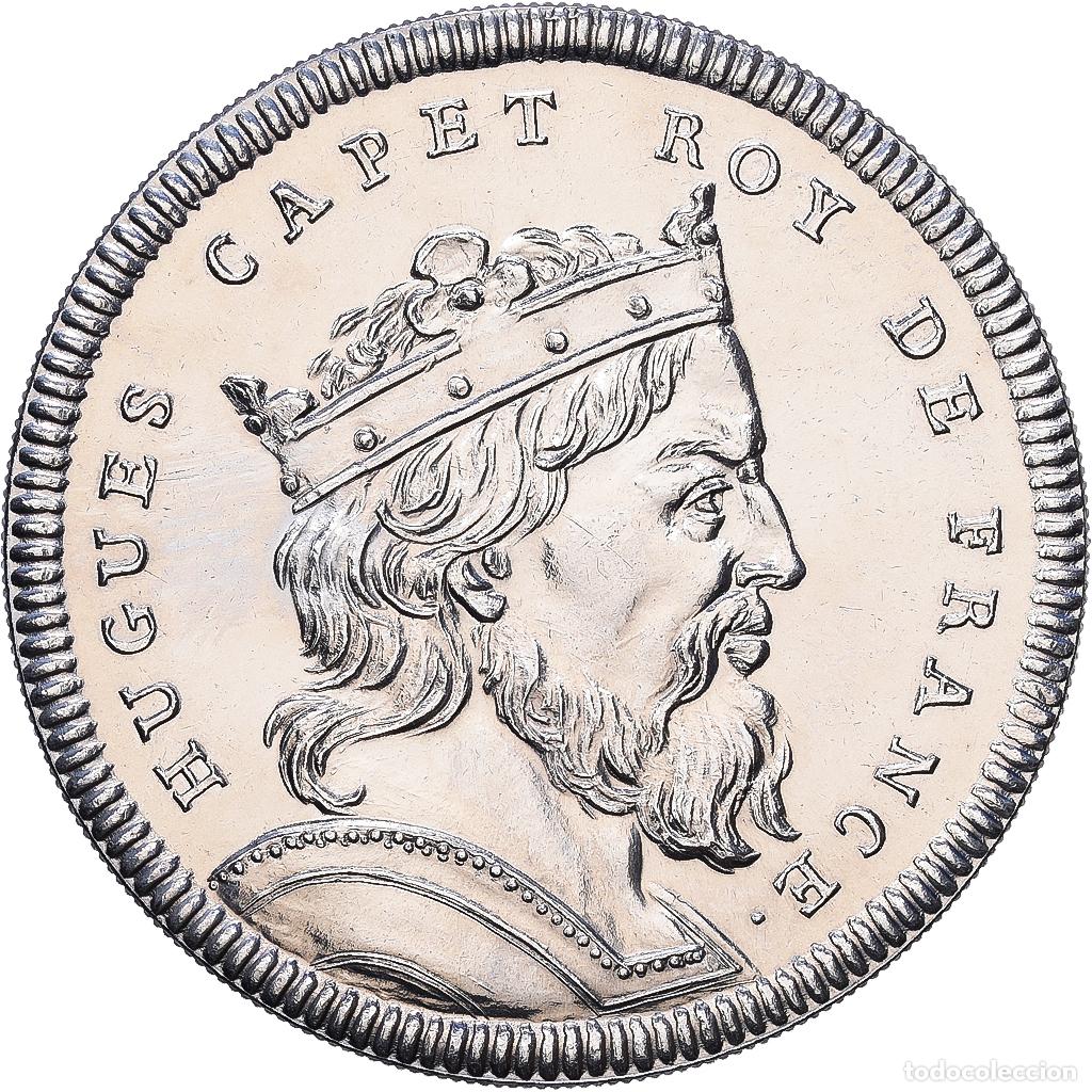 Medallas hist&oacute;ricas: [#1216098] Francia, medalla, Les Rois de France, Hugues Capet, N&iacute;quel, SC