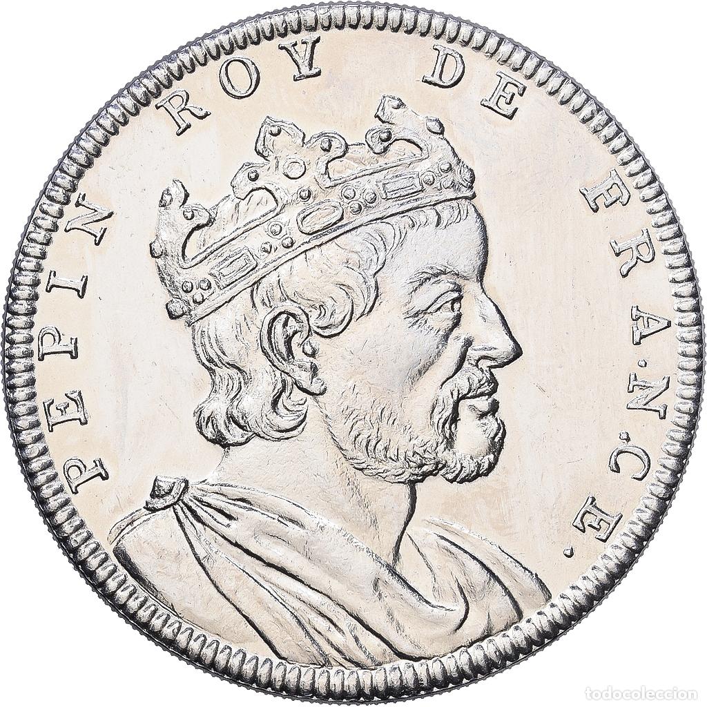 Medallas hist&oacute;ricas: [#1216101] Francia, medalla, Les Rois de France, P&eacute;pin le Bref, N&iacute;quel, SC