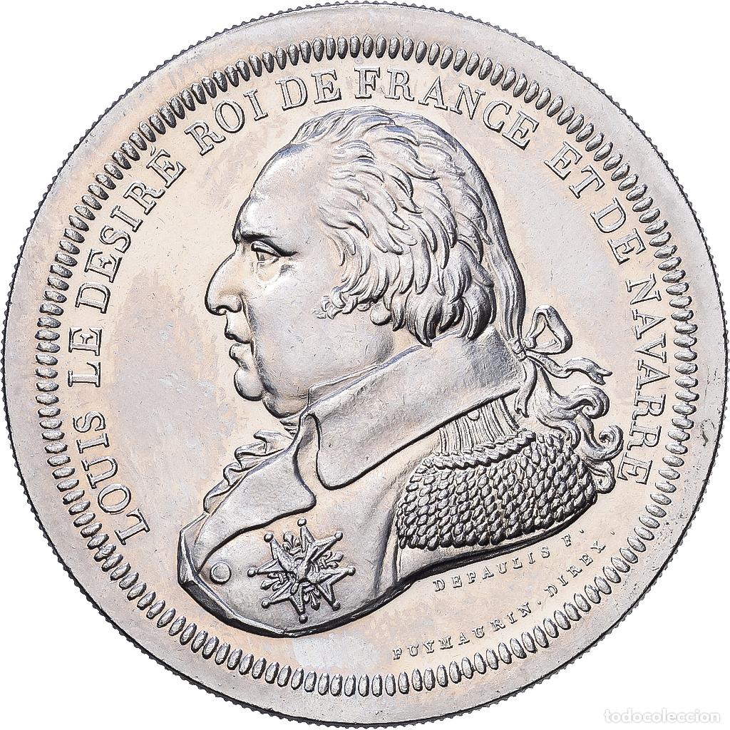 Medallas hist&oacute;ricas: [#1216105] Francia, medalla, Les rois de France, Louis XVIII, N&iacute;quel, SC