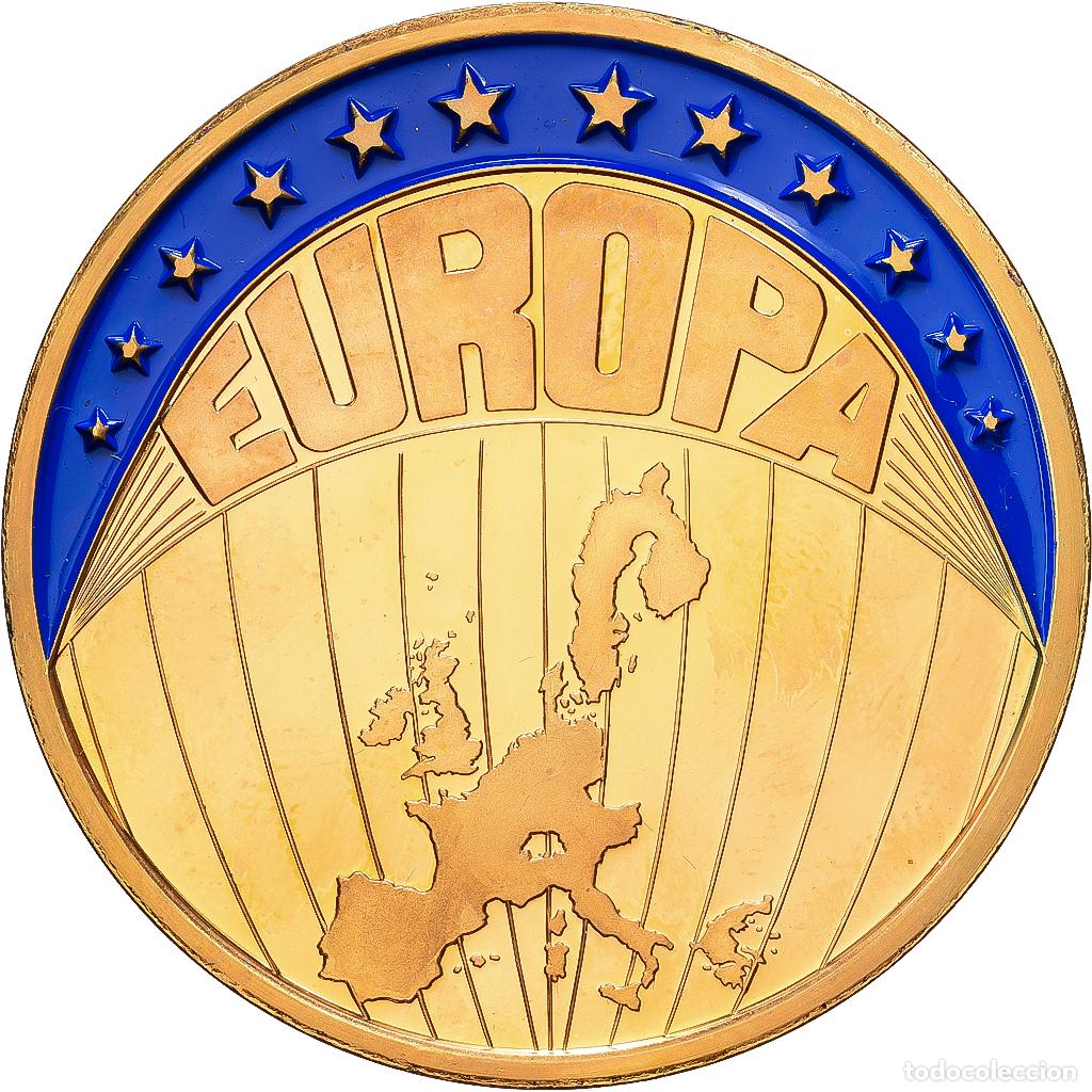 Medallas hist&oacute;ricas: [#1216120] Francia, medalla, Ecu Europa, 1998, Cobre - n&iacute;quel dorado, MS64