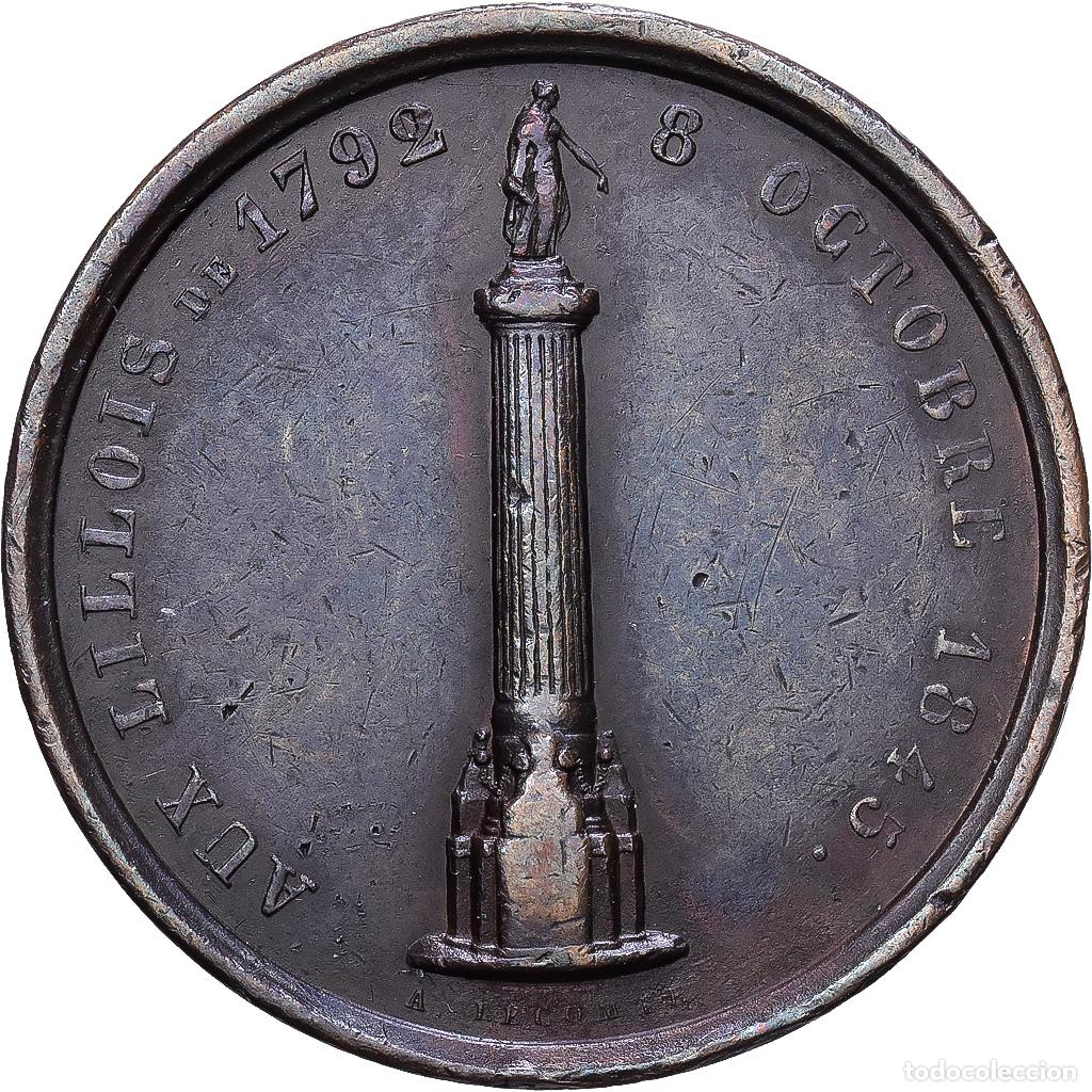 Medallas hist&oacute;ricas: [#1216141] Francia, medalla, Hommage aux Lillois de 1792, 1845, Cobre, Lecomte, MBC