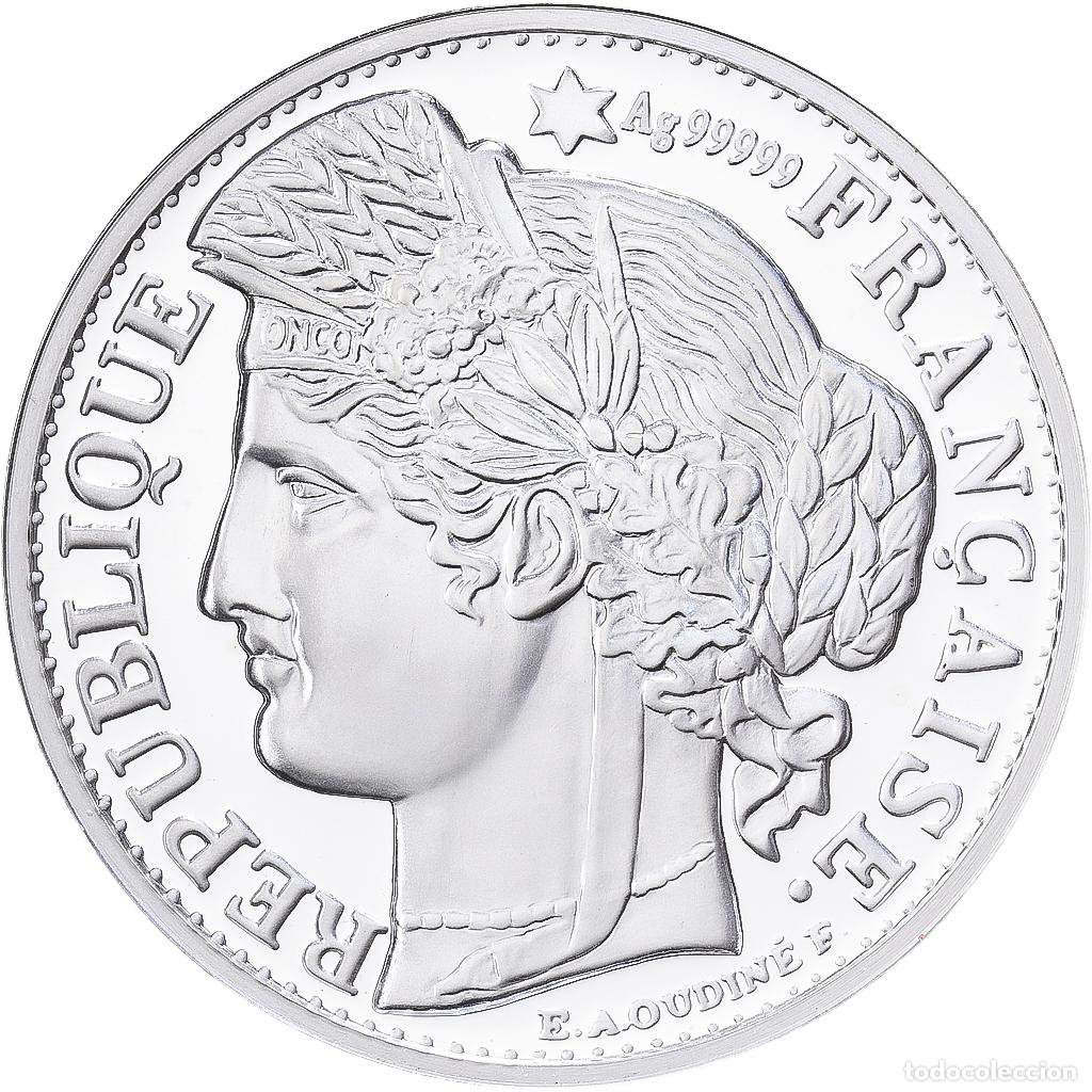 Medallas hist&oacute;ricas: [#1216575] Francia, medalla, Reproduction de la 50 Centimes C&eacute;r&egrave;s 1889, Plata, FDC