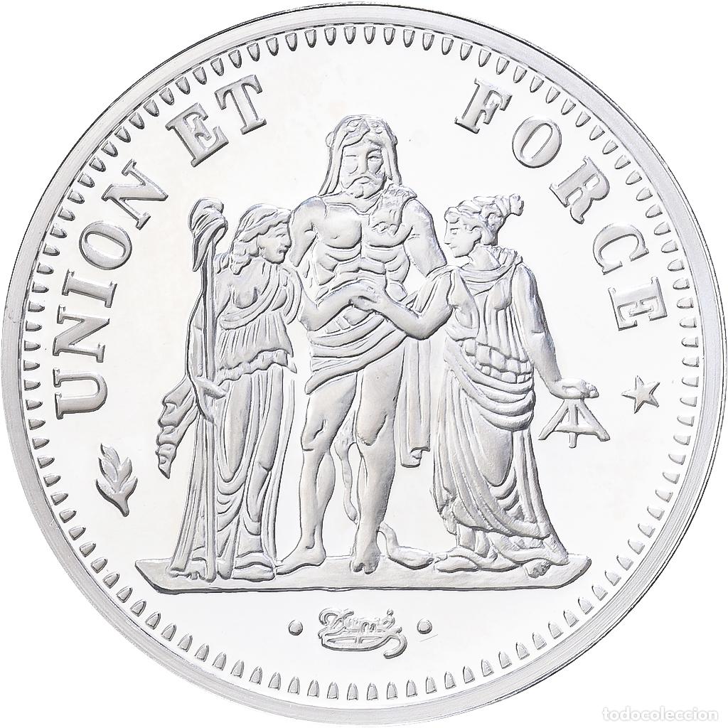 Medallas hist&oacute;ricas: [#1216573] Francia, medalla, Reproduction, 5 Francs Union et Force, Plata, FDC