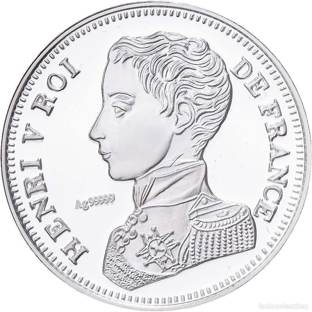 Medallas hist&oacute;ricas: [#1216577] Francia, medalla, Reproduction de la 5 Francs Henri V 1831, Plata, FDC