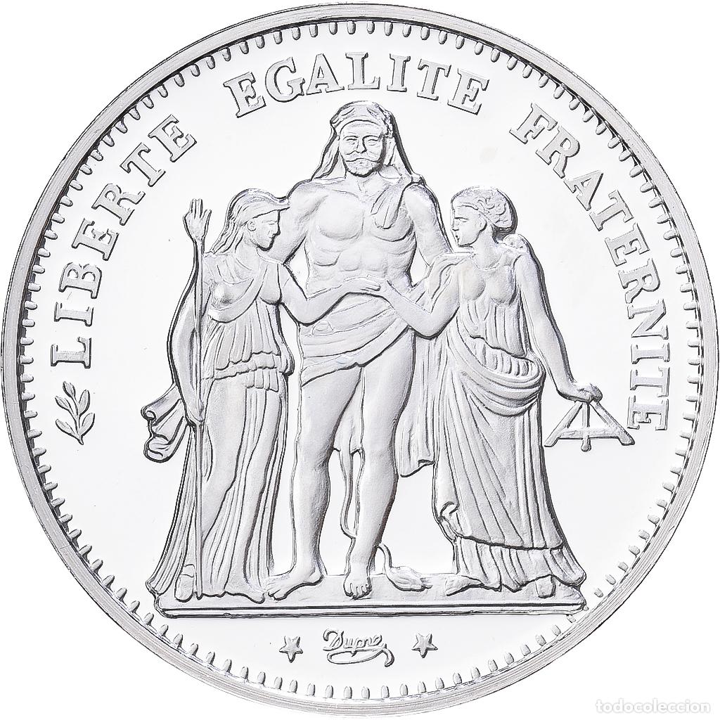 Medallas hist&oacute;ricas: [#1216579] Francia, medalla, Reproduction de la 5 Francs Cam&eacute;linat 1871, Plata, FDC