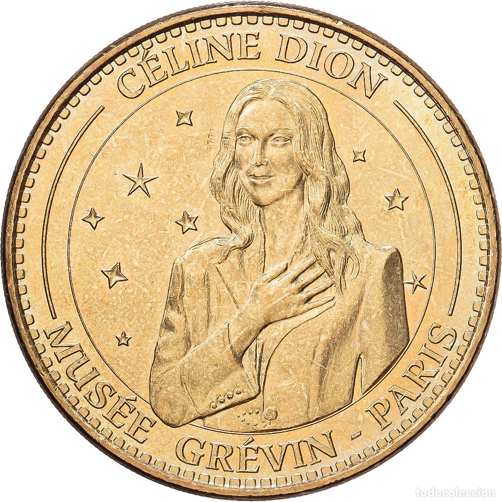 Medallas hist&oacute;ricas: [#1216200] Francia, zeton, 75/ Paris - Mus&eacute;e Gr&eacute;vin - C&eacute;line Dion, 2014, Aluminio y