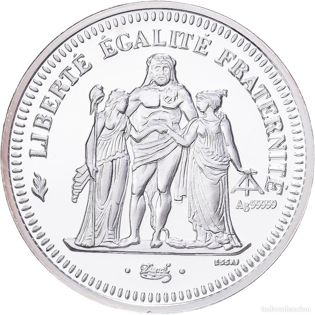 Medallas hist&oacute;ricas: [#1216591] Francia, medalla, Reproduction de la 20 Francs Hercule 1973, Plata, FDC