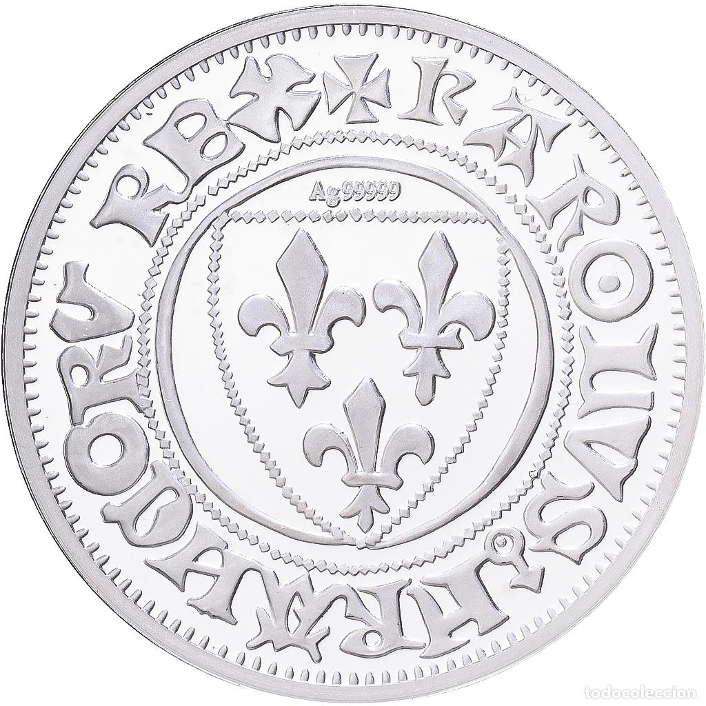 Medallas hist&oacute;ricas: [#1216589] Francia, medalla, Reproduction du Blanc Gu&eacute;nard, Charles VI, Plata, FDC