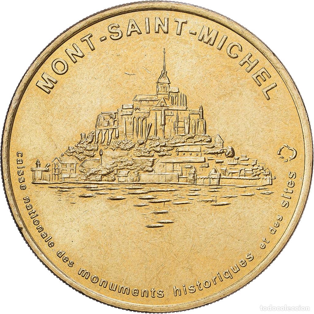 Medallas hist&oacute;ricas: [#1216217] Francia, zeton, le Mont-Saint-Michel - Vue g&eacute;n&eacute;rale n&deg;1, 2001, Aluminio y