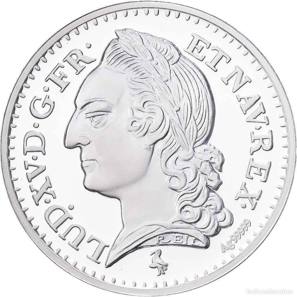 Medallas hist&oacute;ricas: [#1216600] Francia, medalla, Reproduction, Ecu &agrave; la Vieille t&ecirc;te, Louis XV, Plata, FDC
