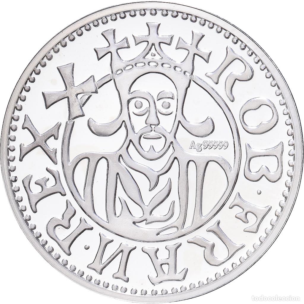 Medallas hist&oacute;ricas: [#1216593] Francia, medalla, Reproduction denier de Robert II, Plata, FDC