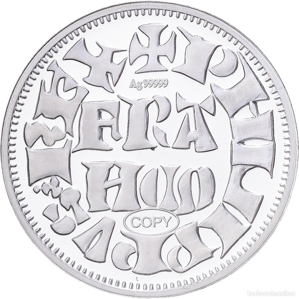 Medallas hist&oacute;ricas: [#1216597] Francia, medalla, Reproduction du Denier Parisis, Philippe Auguste, Plata, FDC