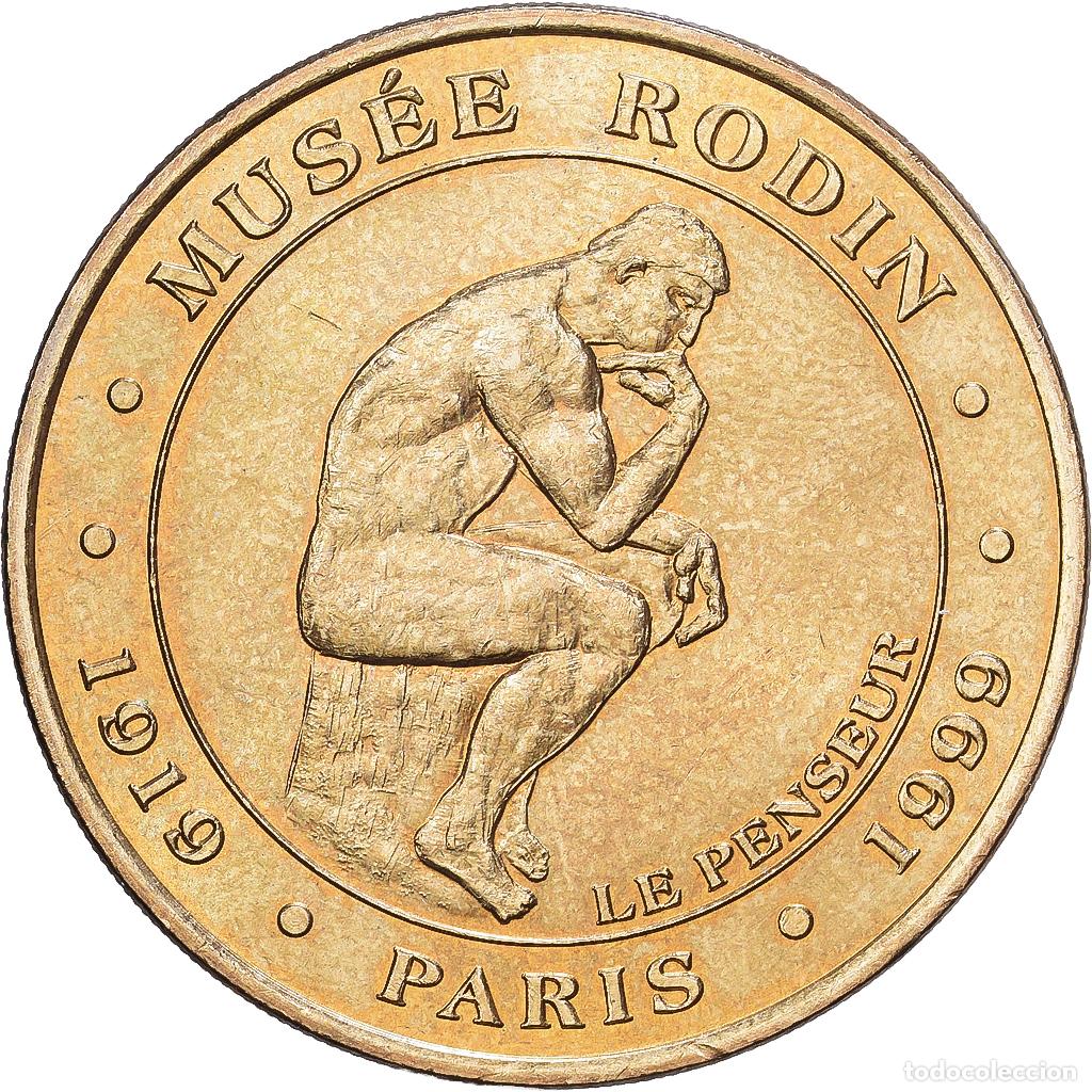 Medallas hist&oacute;ricas: [#1216226] Francia, zeton, Paris - Mus&eacute;e Rodin - Le Penseur, 2003, Aluminio y