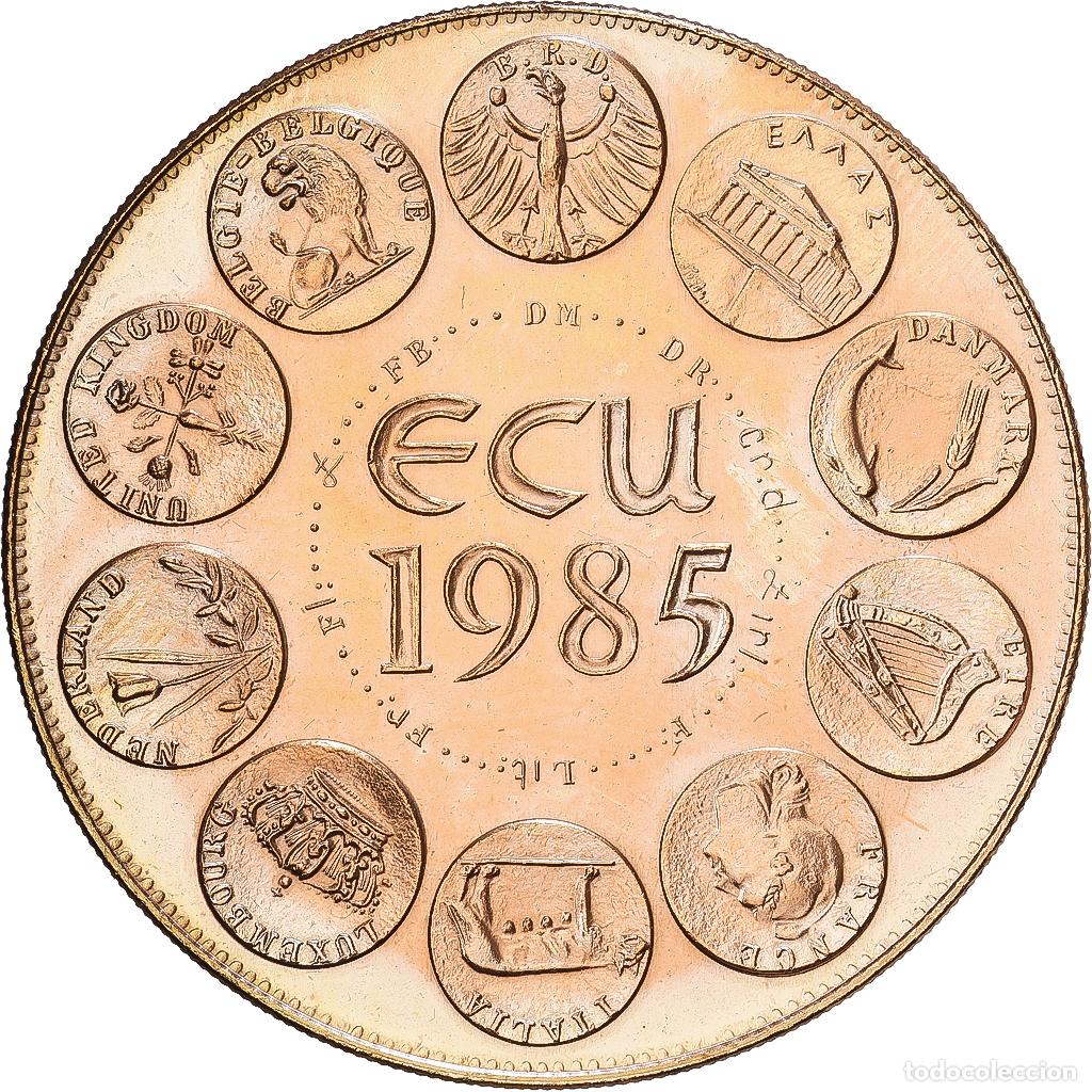 Medallas hist&oacute;ricas: [#1216246] Francia, medalla, Ecu Europa, Marianne, 1985, Cobre - n&iacute;quel dorado, Rodier