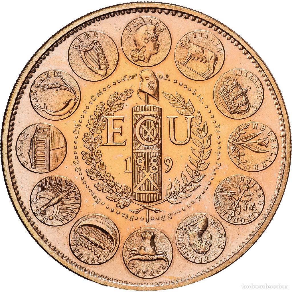 Medallas hist&oacute;ricas: [#1216248] Francia, medalla, Ecu Europa, Marianne, 1989, Cobre - n&iacute;quel dorado, Rodier