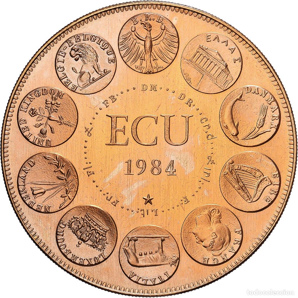 Medallas hist&oacute;ricas: [#1216255] Francia, medalla, Ecu Europa, Europe Assise, 1984, Cobre - n&iacute;quel dorado
