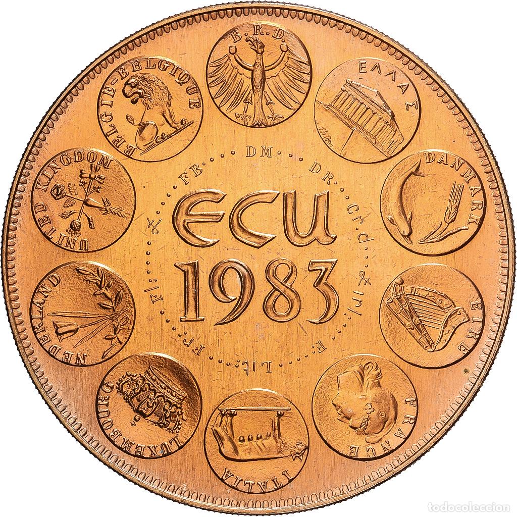 Medallas hist&oacute;ricas: [#1216254] Francia, medalla, Ecu Europa, Europe Assise, 1983, Cobre - n&iacute;quel dorado