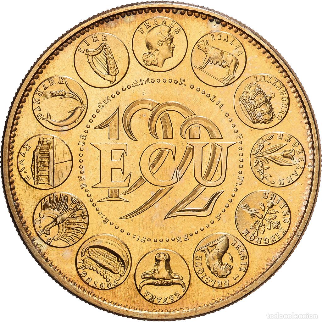 Medallas hist&oacute;ricas: [#1216251] Francia, medalla, Ecu Europa, Marianne, 1992, Cobre - n&iacute;quel dorado, Rodier